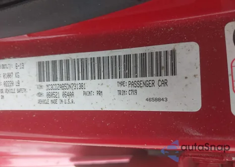 2013 Dodge Avenger Se from USA, damaged, VIN 1C3CDZAB5DN731381
